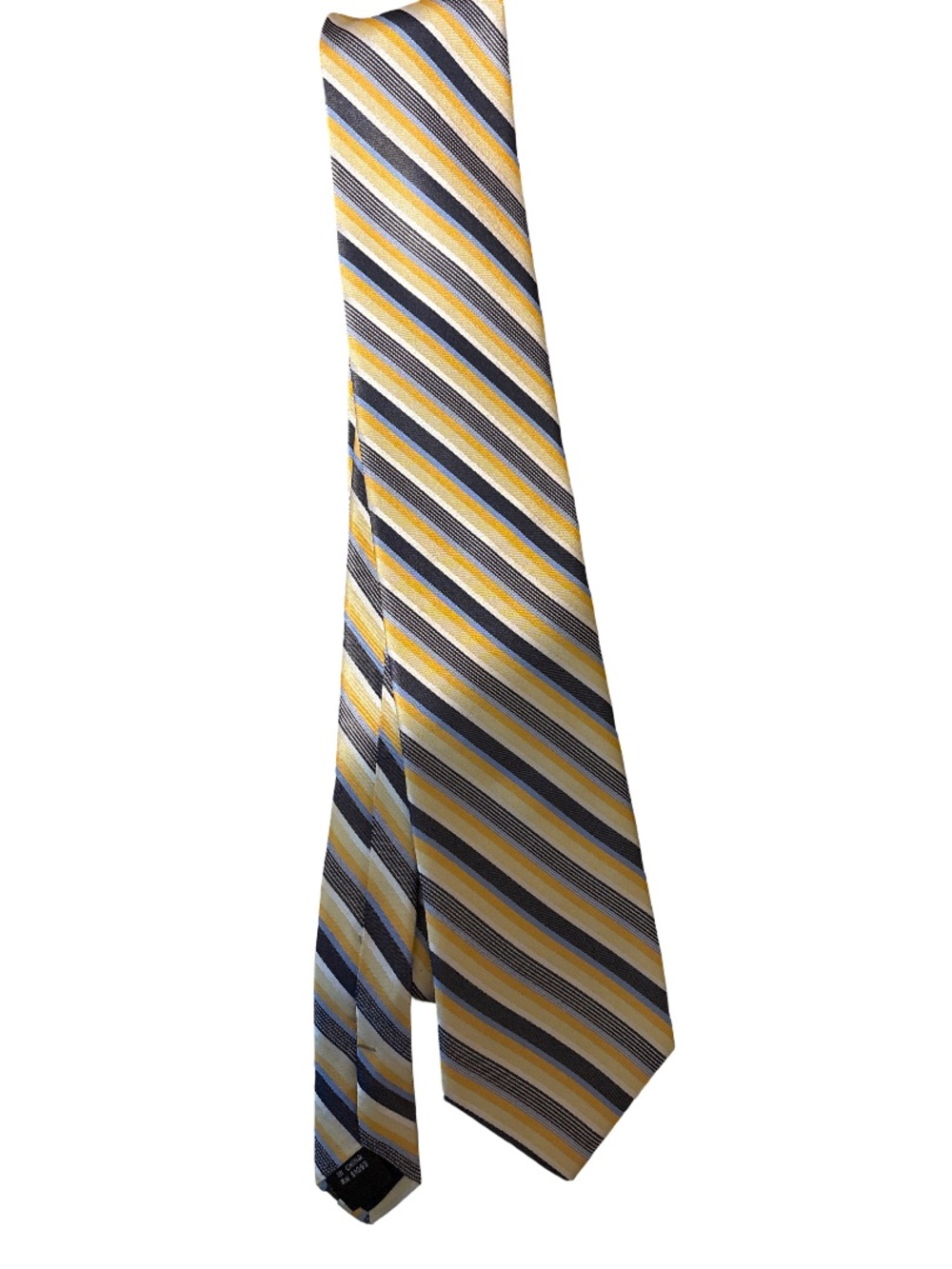 Haggar Yellow and Navy Diagonal Stripe Tie